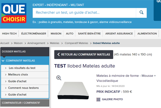 Ilobed - QueChoisir.org - Blog conseils achat matelas et sommiers Made in  France